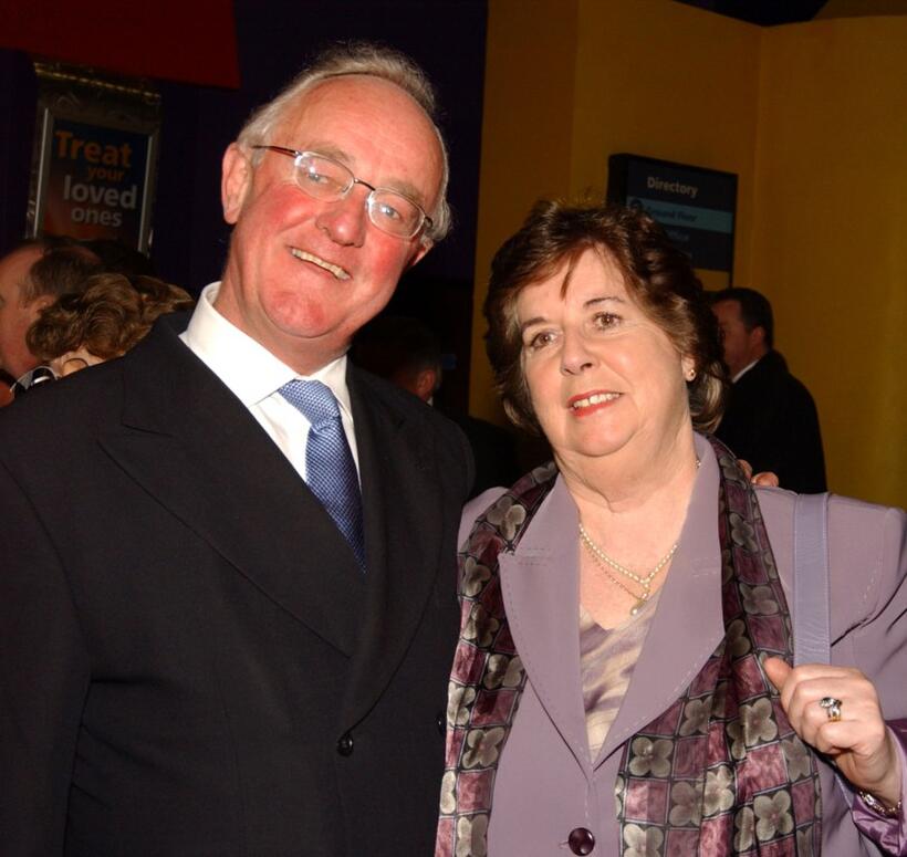 Frank Kelly and his wife at the premiere of "Evelyn."