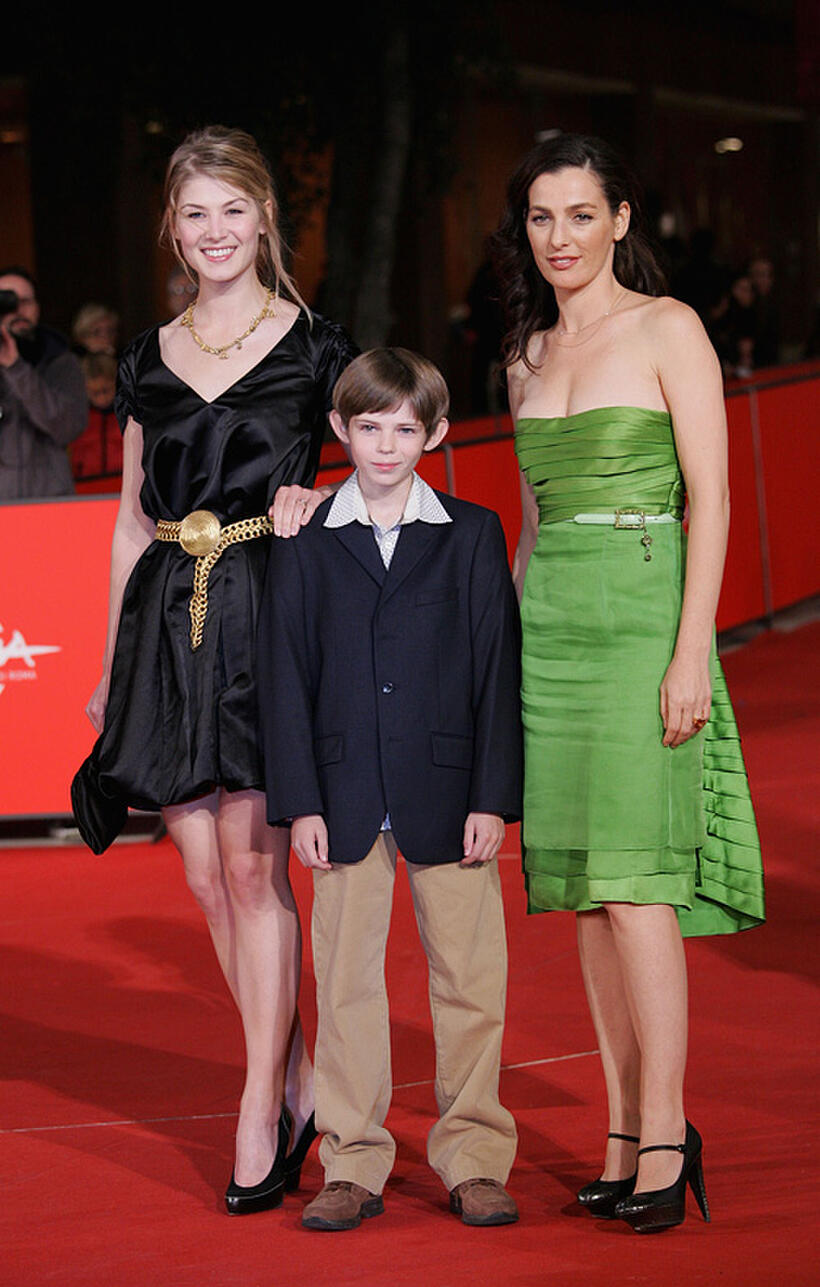 Rosamund Pike, Robbie Kay and Ayelet Zurer at the premiere of "Fugitive Pieces" during the 2nd Rome Film Festival.