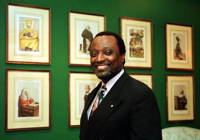 Alan Keyes at the lobby of the Grand Hotel during the Republican presidential nomination.