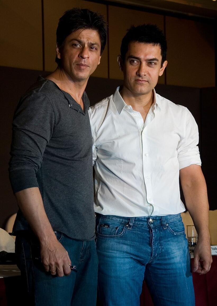 Shah Rukh Khan and Aamir Khan at the Bollywood Revenue Share Discussion.