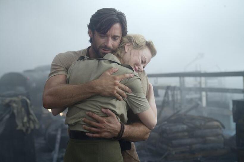 Hugh Jackman as The Drover and Nicole Kidman as Sarah in "Australia."
