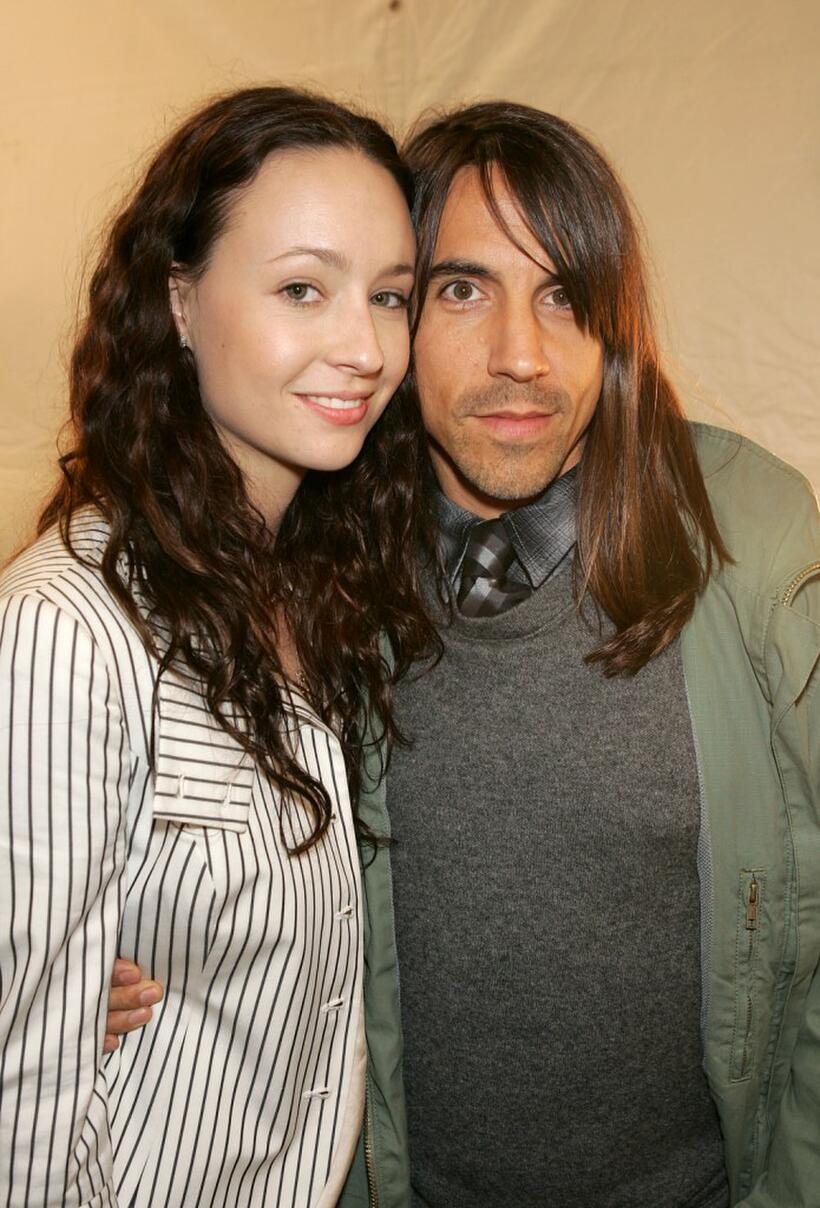 Jenni Kayne and Anthony Kiedis at the Jenni Kayne Fall 2005 show during the Mercedes-Benz Fashion Week.