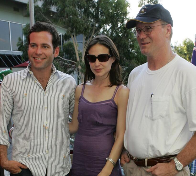 Eion Bailey, Claire Forlani and William Hurt at the day six of Australian Open.