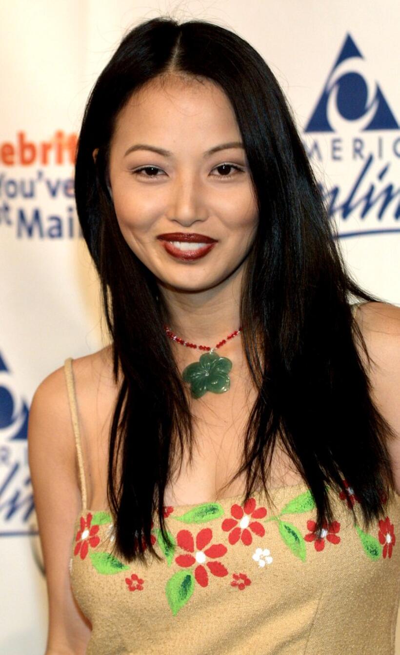 Linda Kim at the America Online party to launch its 2002 "Celebrity You've Got Mail" campaign.
