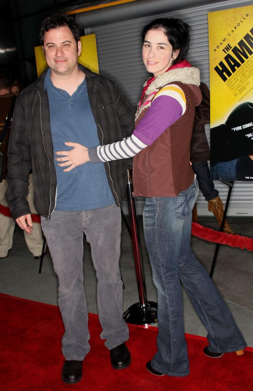 Jimmy Kimmel and Sarah Silverman at the premiere of "The Hammer."
