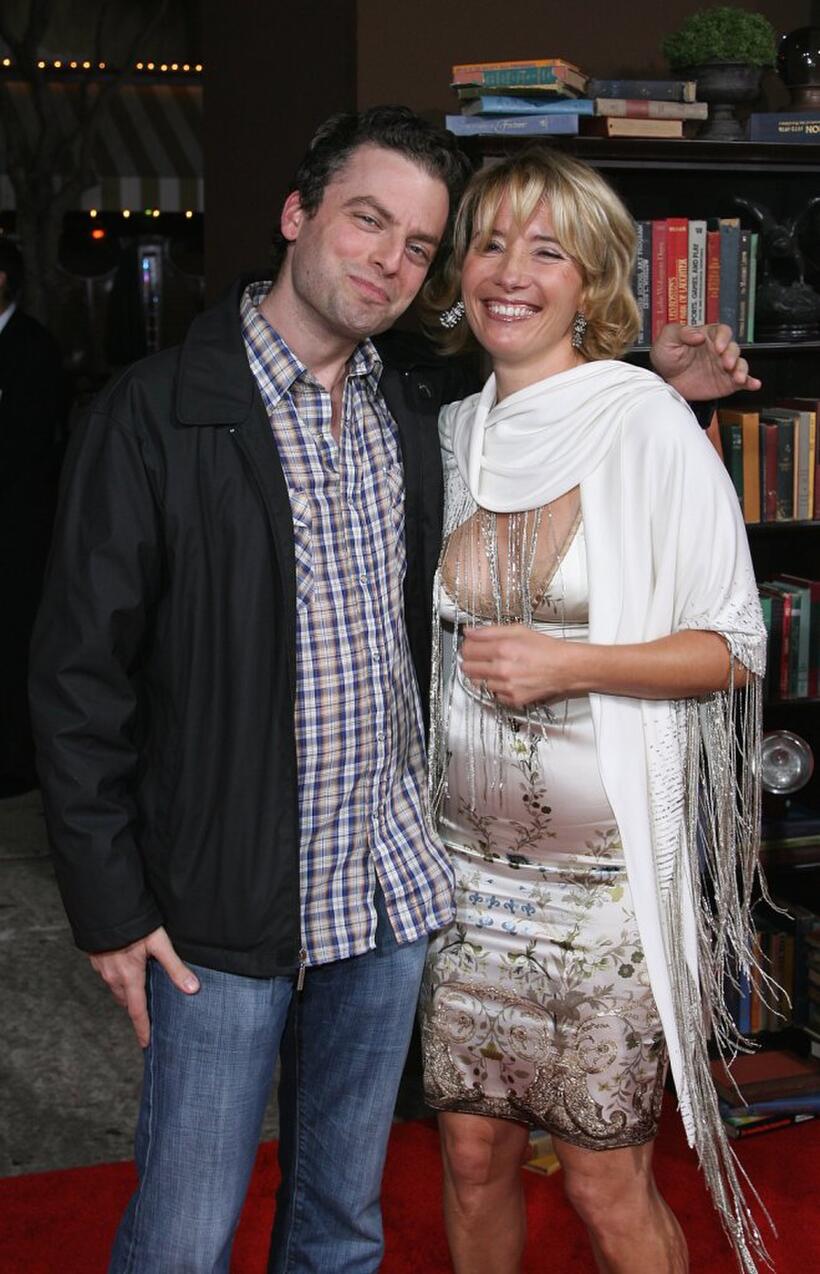 Justin Kirk and Emma Thompson at the premiere of "Stranger Than Fiction."