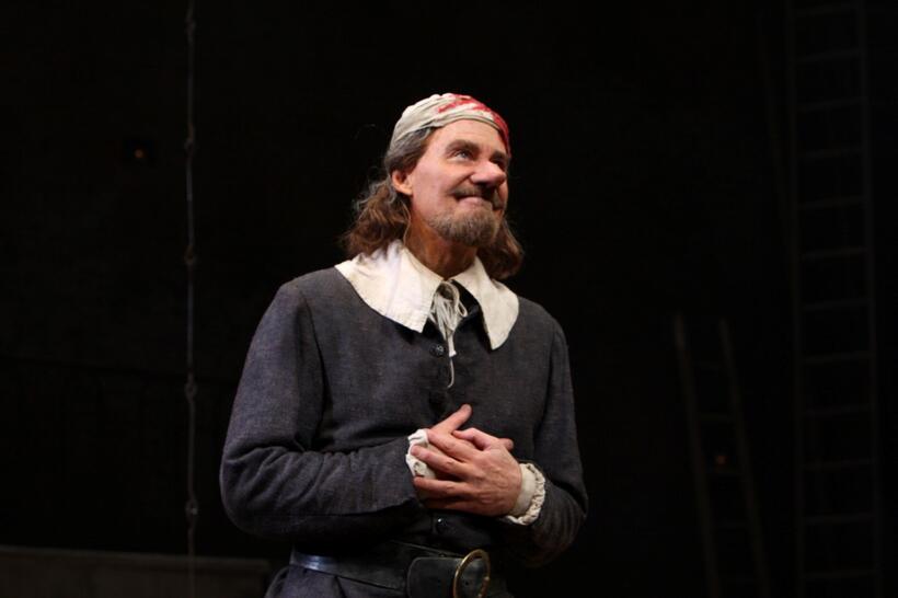 Kevin Kline on stage after the opening night of "Cyrano De Bergerac" at the Richard Rodgers Theatre.
