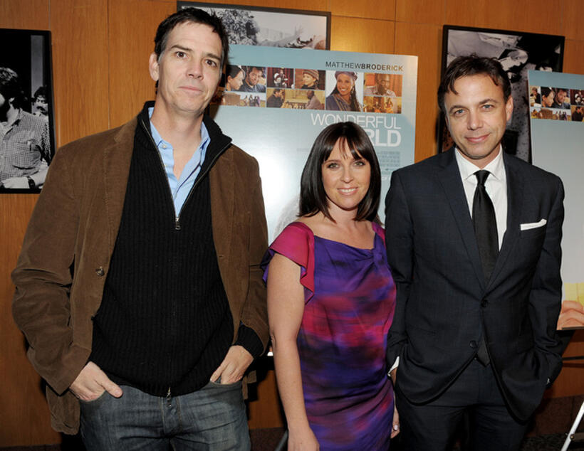 Producer Glenn Williamson, Miranda Bailey and Matthew Leutwyler at the California premiere of "Wonderful World."