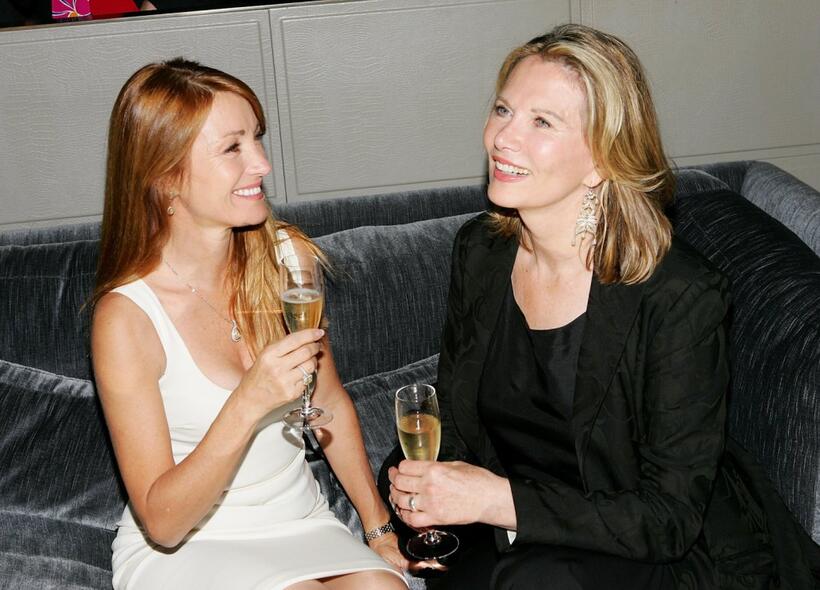 Maud Adams and Jane Seymour at the celebration of Delta Ailrines' newest international route between New York and London.