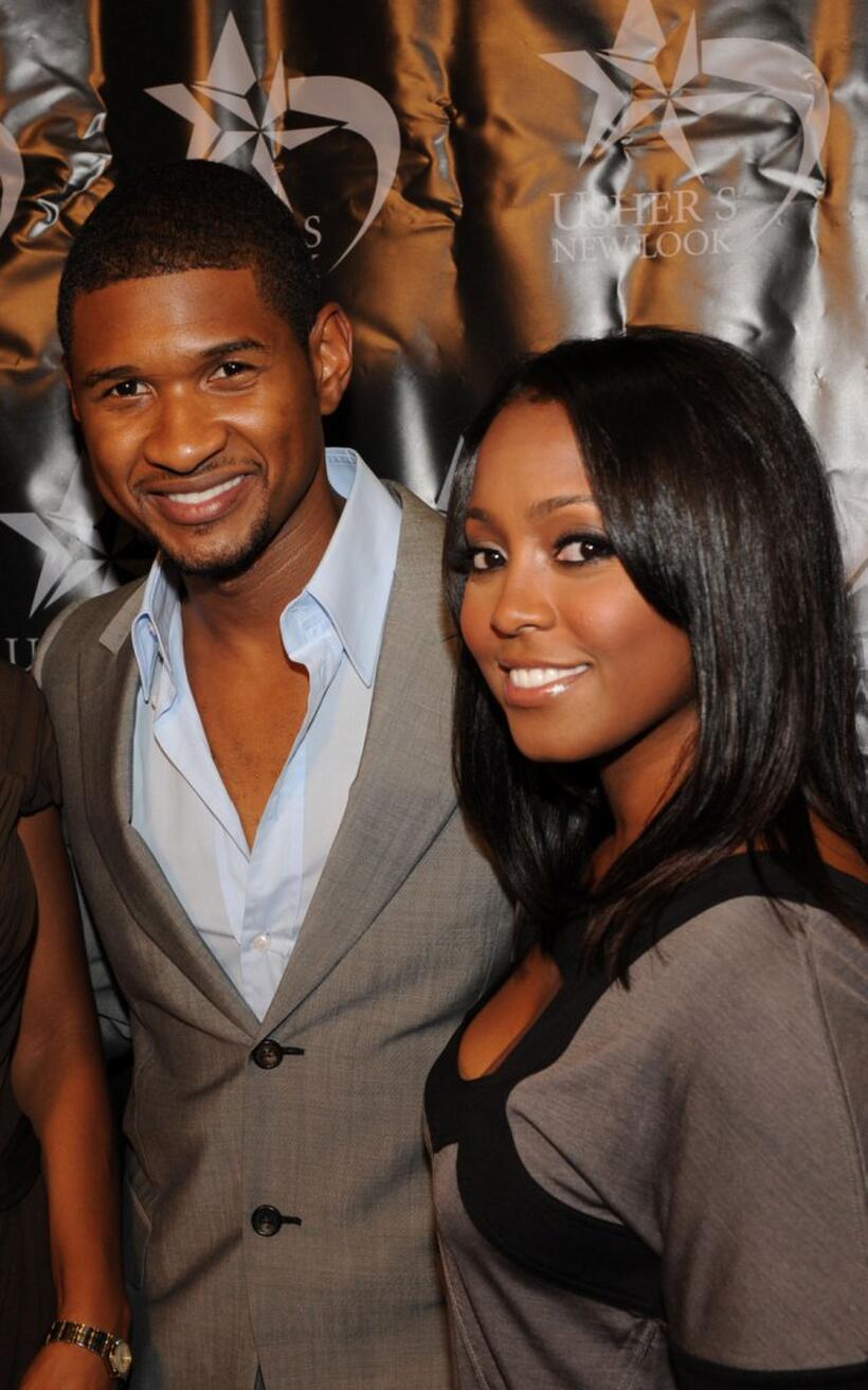 Usher Raymond and Keshia Knight Pulliam at the launch of the U-Cast Podcast series.