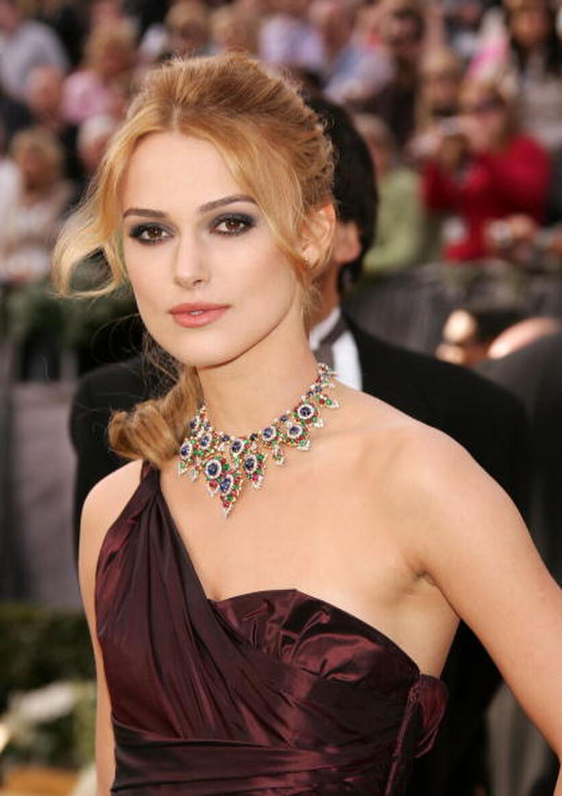 Keira Knightley at the 78th Annual Academy Awards. 