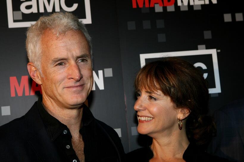 Talia Balsam and her husband John Slattery at the wrap party of AMC's "Mad Men".