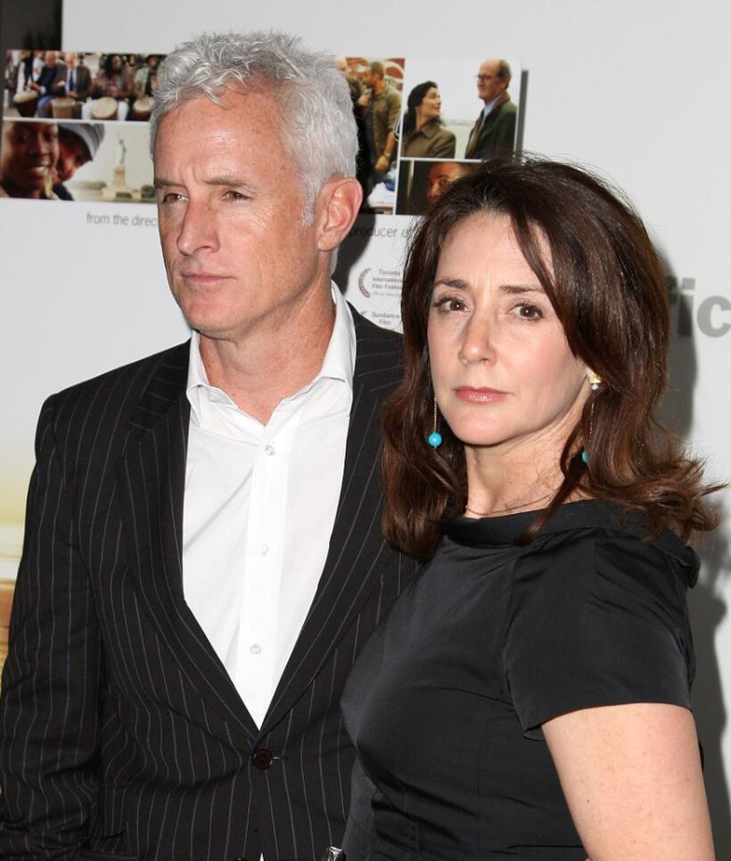 John Slattery and Talia Balsam at the red carpet screening of "The Visitor."