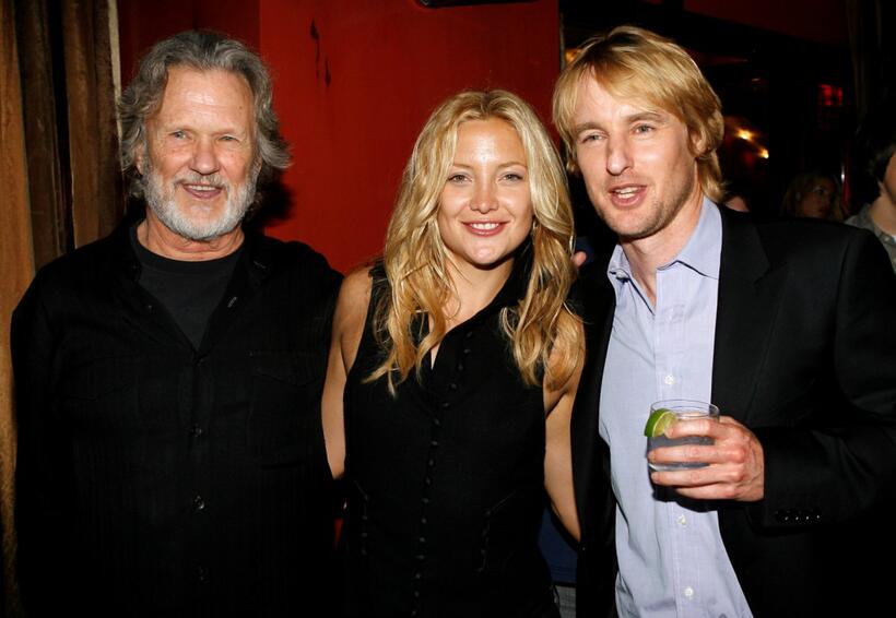 Kris Kristofferson, Kate Hudson and Owen Wilson at the after party for the premiere of the "The Wendell Baker Story".