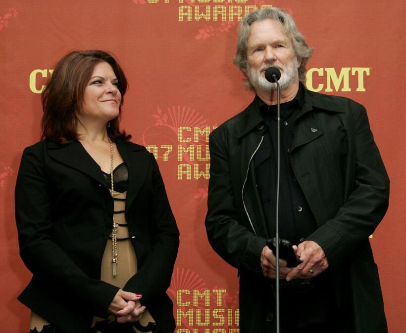 Kris Kristofferson and Rosanne Cash at the press room at the 2007 CMT Music Awards at the Curb Event Center at Belmont University.