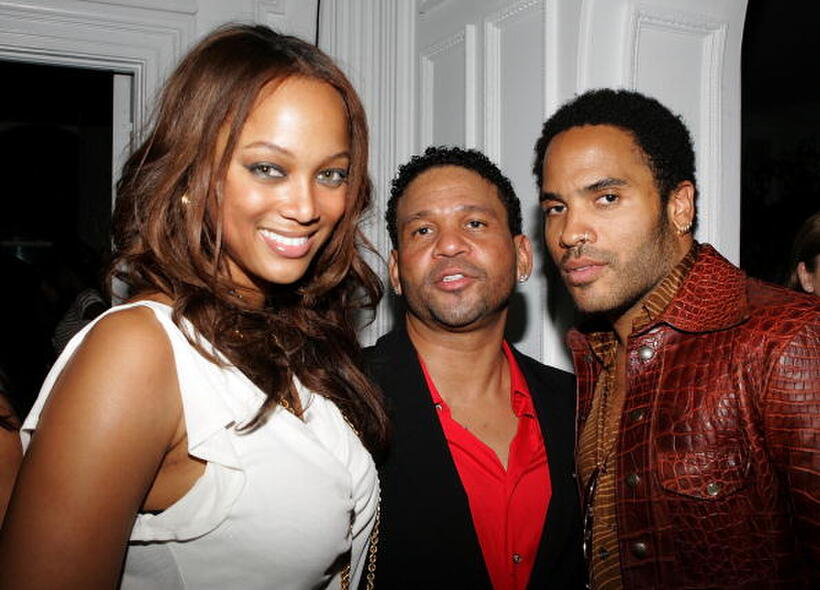Tyra Banks, Benny Medina and Lenny Kravitz at the Benny Medina Birthday Bash.