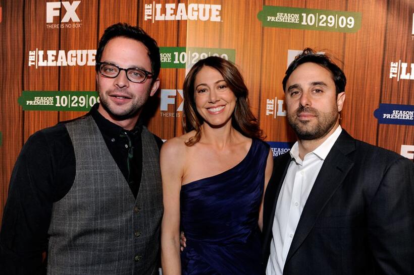 Nick Kroll, Jeff Schaffer and Jackie Marcus Schaffer at the premiere screening of "The League."