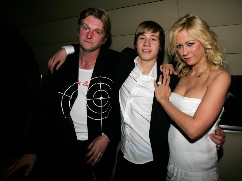 Director Detlev Buck, David Kross and Jenny Elvers-Elbertzhagen at the "Tough Enough" party.