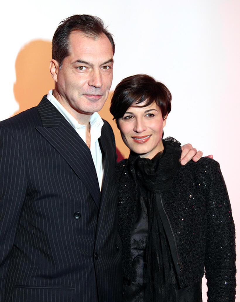 Samuel Labarthe and Helene Medigue at the event of the French Weekly Magazine Madame Figaro's 30th Anniversary in Paris.
