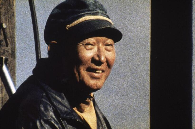 Akira Kurosawa on the set of "Ran."