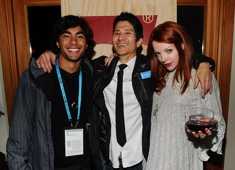 Brennan Mejia, director Gregg Araki and Nicole LaLiberte at the Cocktail Reception of "Kaboom" in Utah.