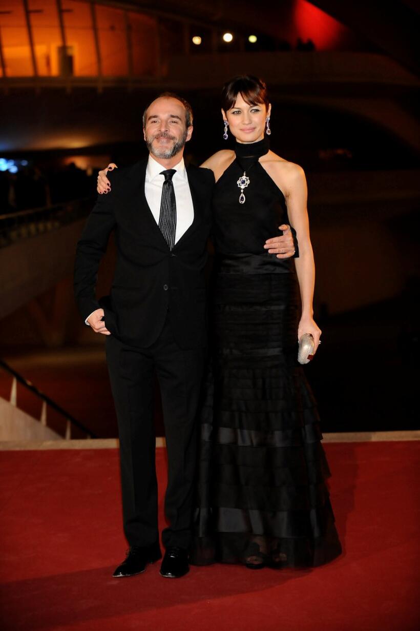 Fernando Guillen Cuervo and Olga Kurylenko at the premiere of "Quantum of Solace."