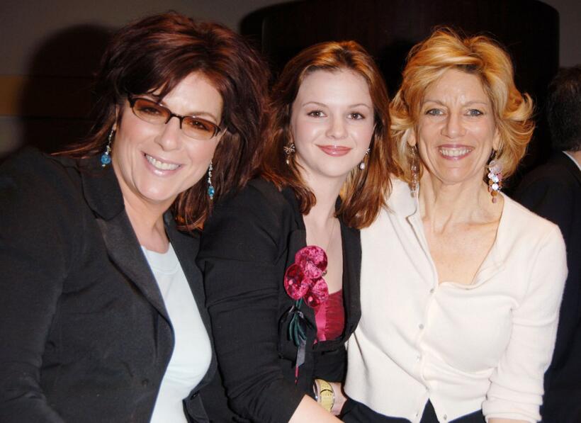 Caroline Aaron, Amber Tamblyn and Chair Joan Hyler at the "Images of Jewish Women and Men in the Media - A Panel Discussion".