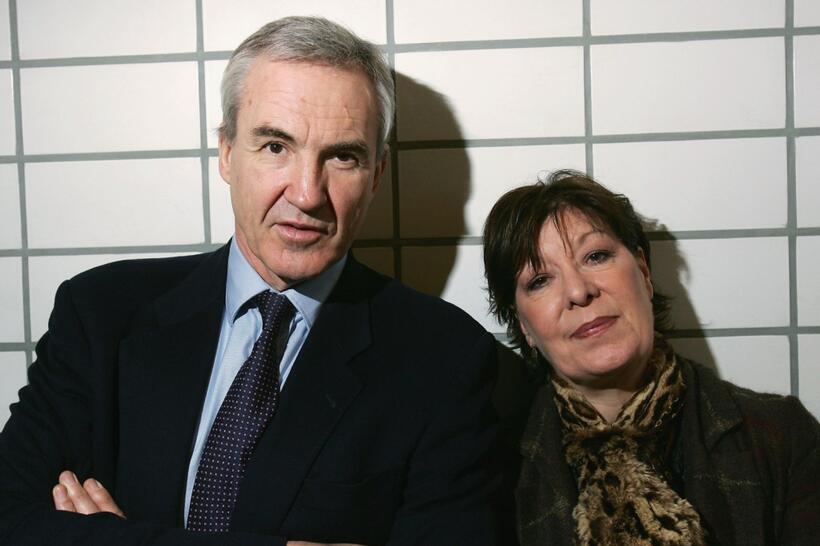 Larry Lamb and Roberta Taylor at the launch of Statutory Charging Scheme at Lewisham Police Station.