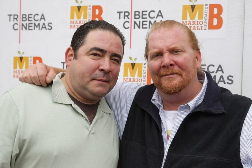 Emeril Lagasse and Mario Batali at the screening of "Up."