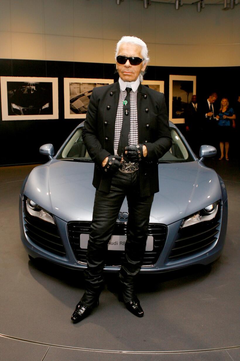Karl Lagerfeld at the Kaleidoscopic Vision Of A Car: Audi R8 Seen By Karl Lagerfeld.