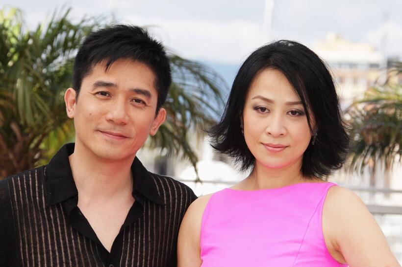 Tony Leung and Carina Lau at the photocall of "Ashes Of Time Redux" during the 61st International Cannes Film Festival.