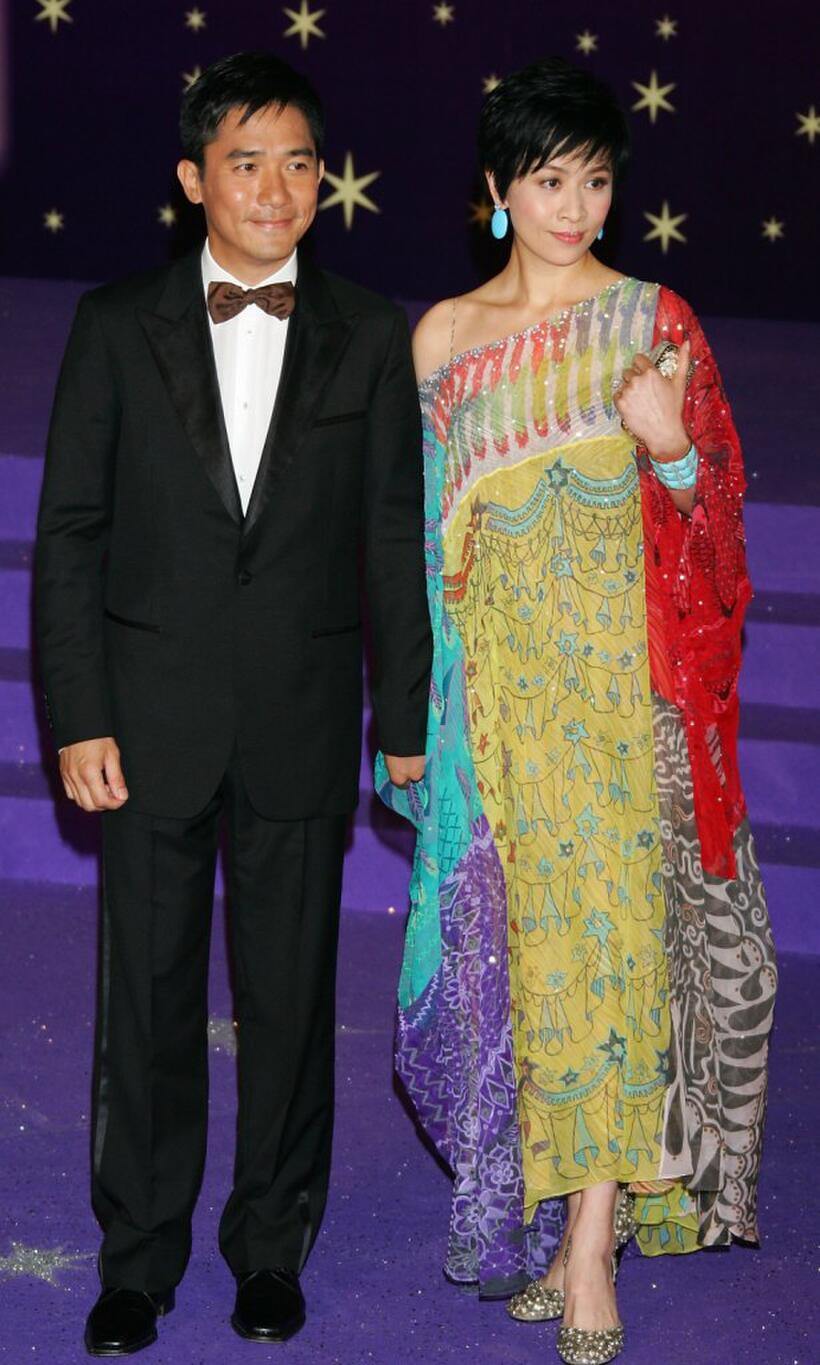 Tony Leung and Carina Lau at the 25th Hong Kong Film Awards.