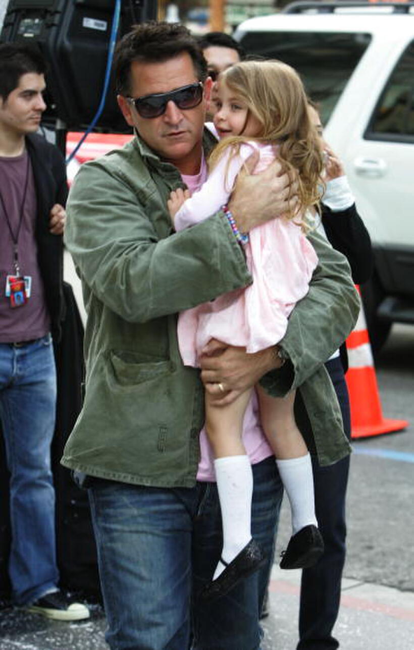Anthony LaPaglia and his daughter at the premiere of "Happy Feet".