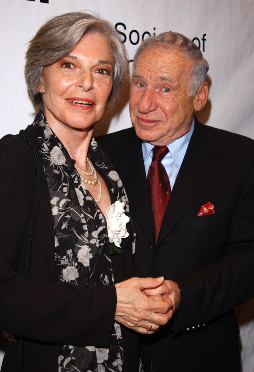 Anne Bancroft and Mel Brooks at the backstage before "Springtime for Mel Brooks: Musical Moments from His Movies" presented by the Film Society of Lincoln Center.