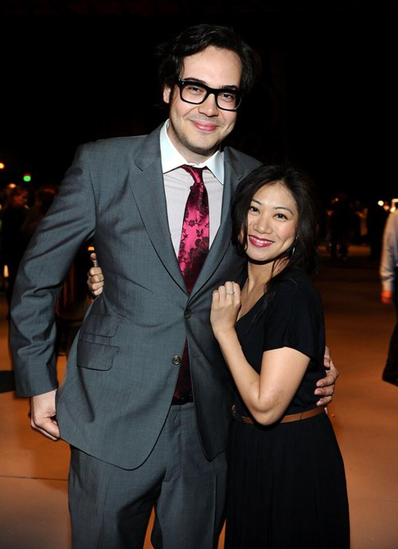 Nelson Franklin and Liza Lapira at the Twentieth Century Fox 75th Anniversary Party.