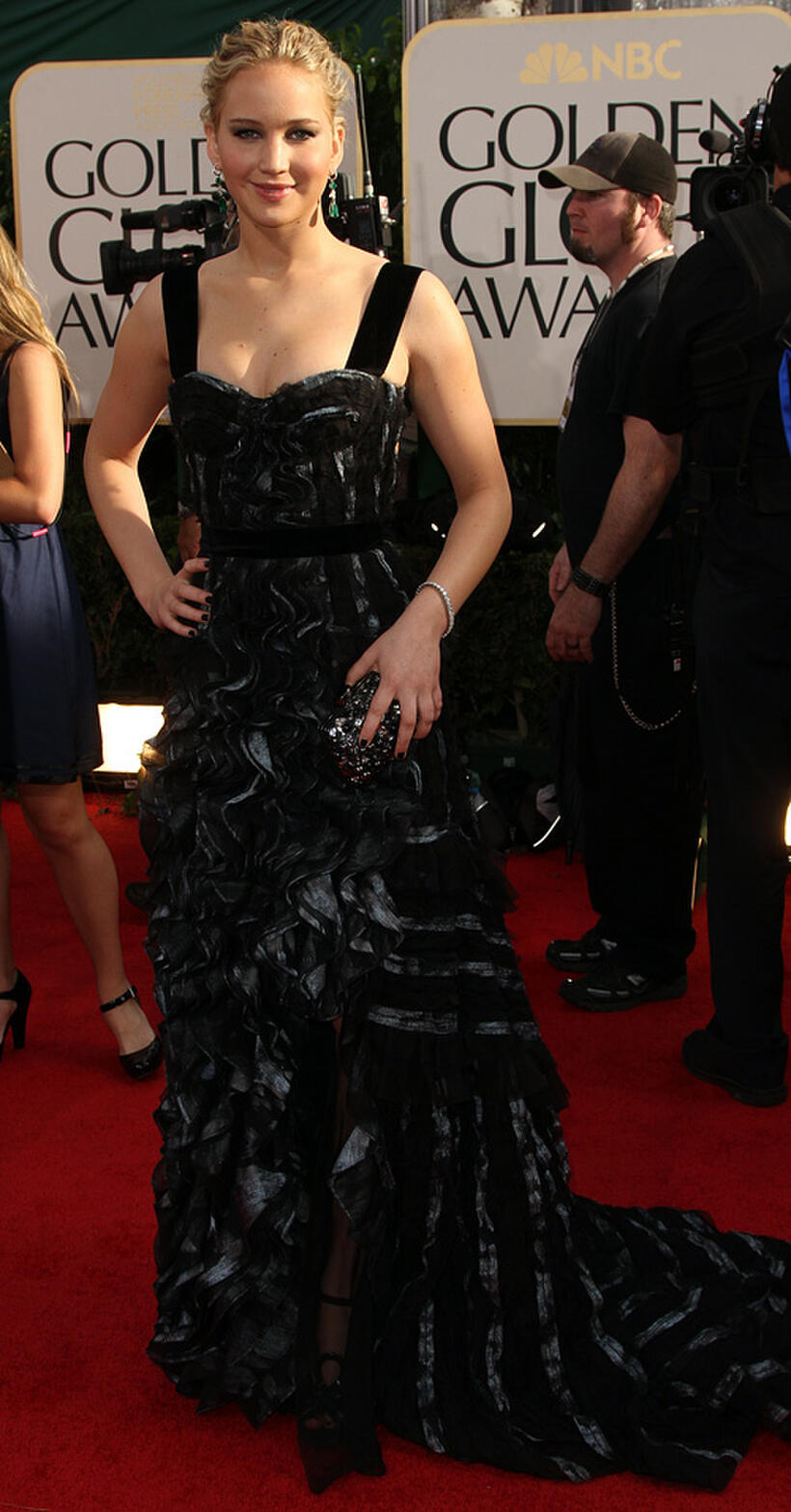 Jennifer Lawrence at the 68th Annual Golden Globe Awards in California.