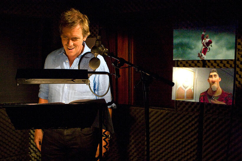 Hugh Laurie on the set of "Arthur Christmas."
