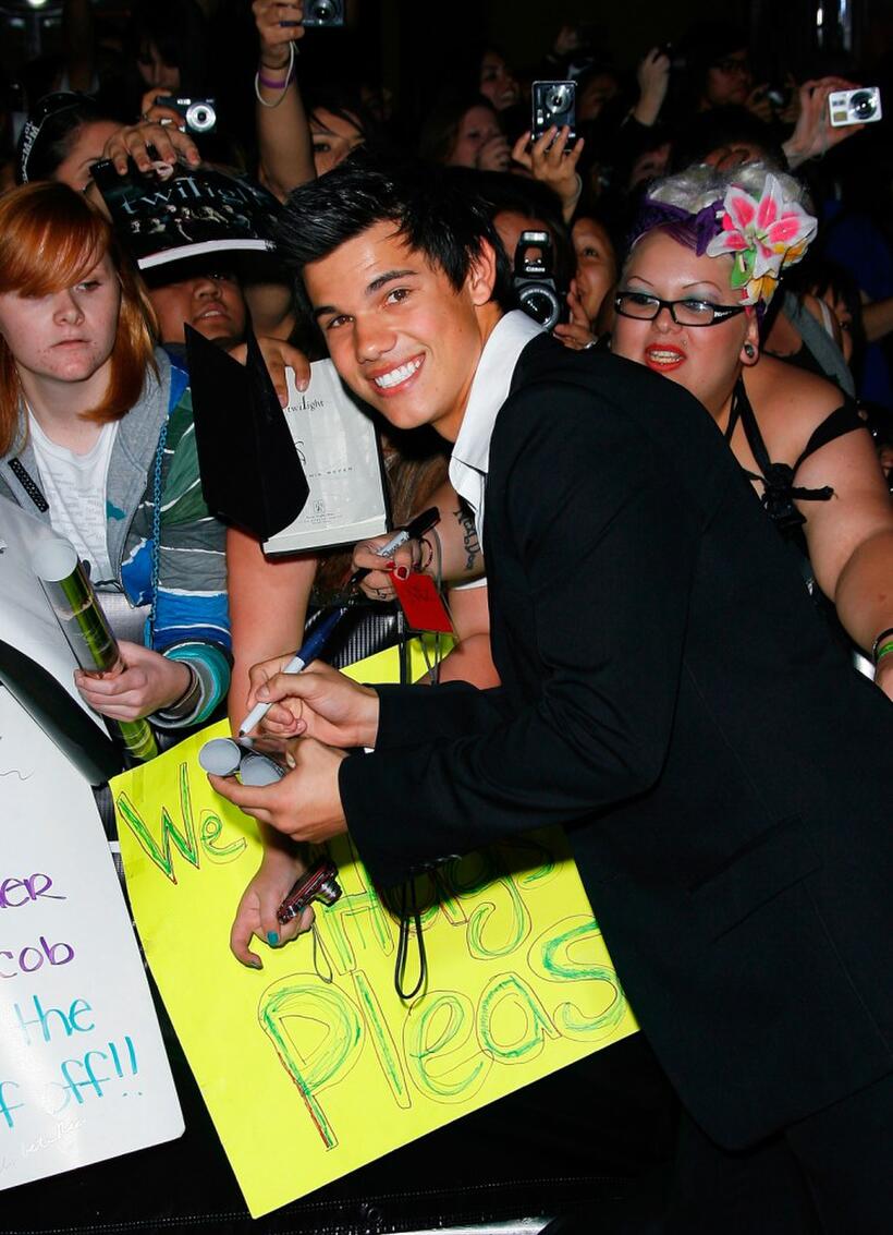 Taylor Lautner at the premiere of "Twilight."