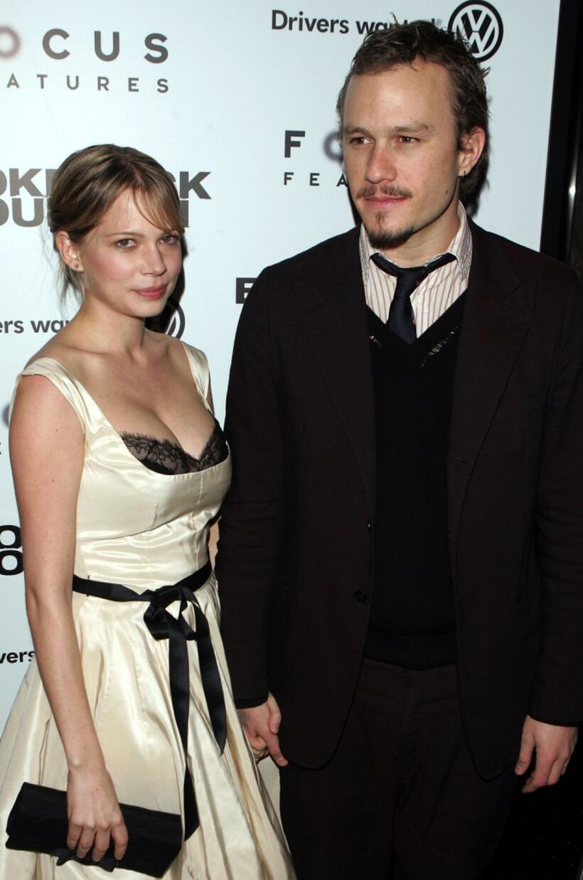Heath Ledger and Michelle Williams at the premiere of "Brokeback Mountain."