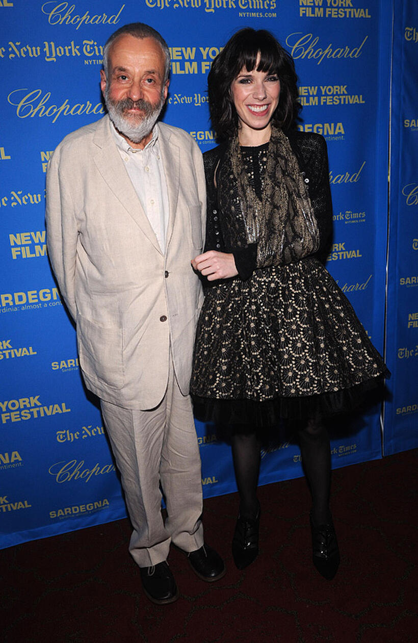 Mike Leigh and Sally Hawkins at the premiere of "Happy-Go-Lucky" during the 46th New York Film Festival.