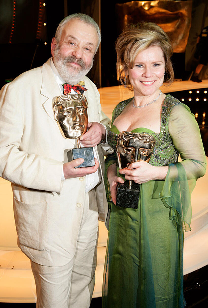 Mike Leigh and Imelda Staunton at the Orange British Academy Film Awards 2005.