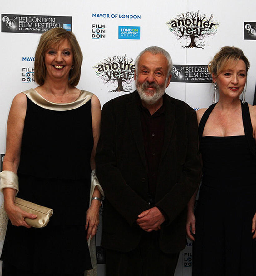 Ruth Sheen, Mike Leigh and Lesley Manville at the premiere of "Another Year" during the 54th BFI London Film Festival.