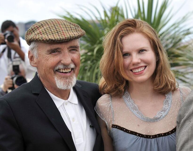 Dennis Hopper and Shanyn Leigh at the photocall of "Chelsea on the rocks" during the 61st Cannes International Film Festival.