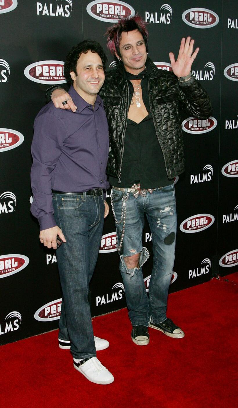George Maloof and Tommy Lee at the opening of the Pearl concert.