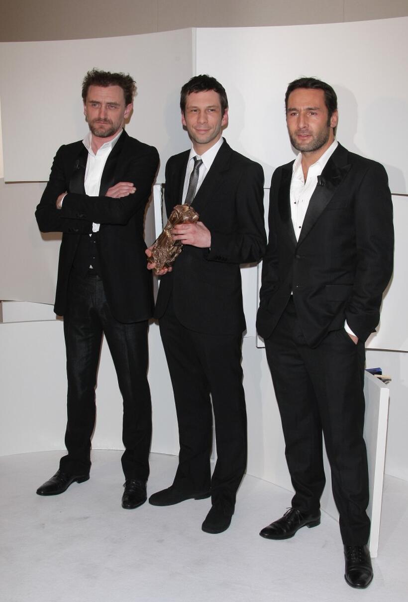 Jean-Paul Rouve, Alex Beaupain and Gilles Lellouche at the Cesar Film Awards 2008.