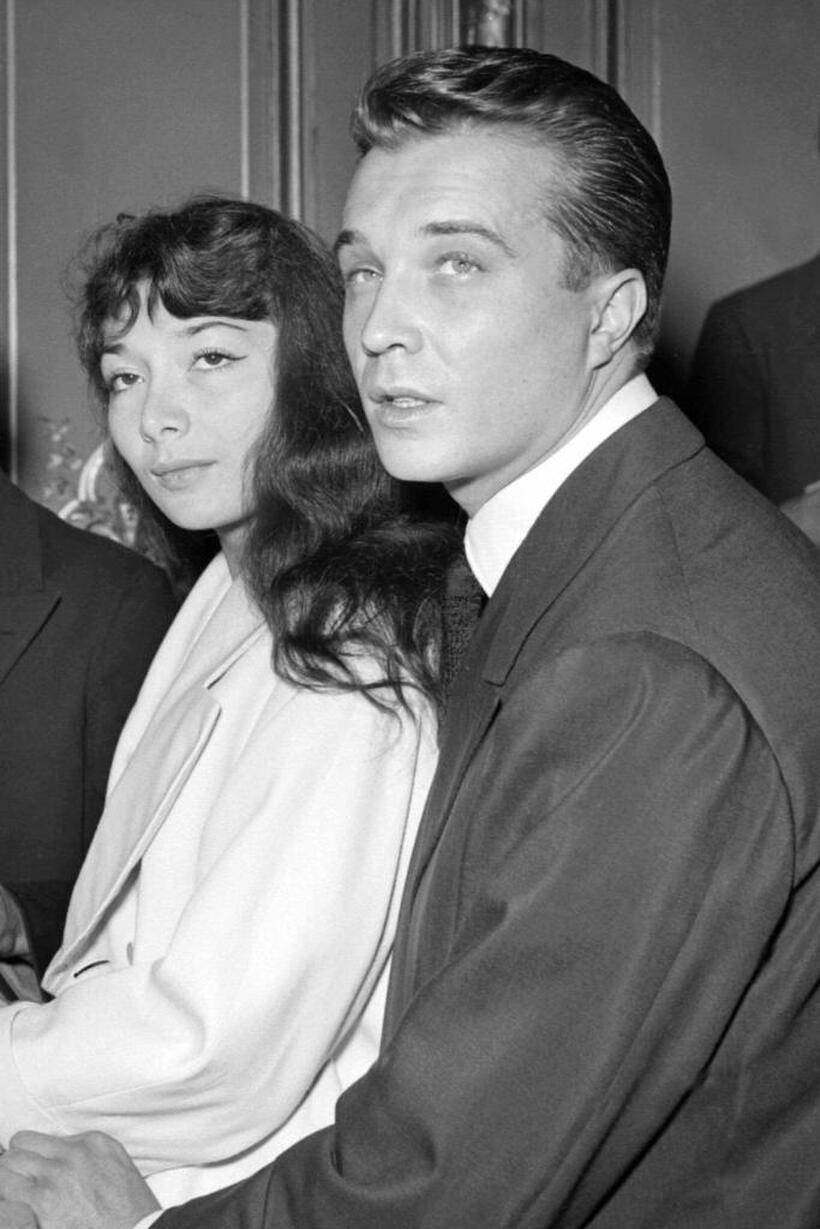 Juliette Greco and Philippe Lemaire at the wedding ceremony.