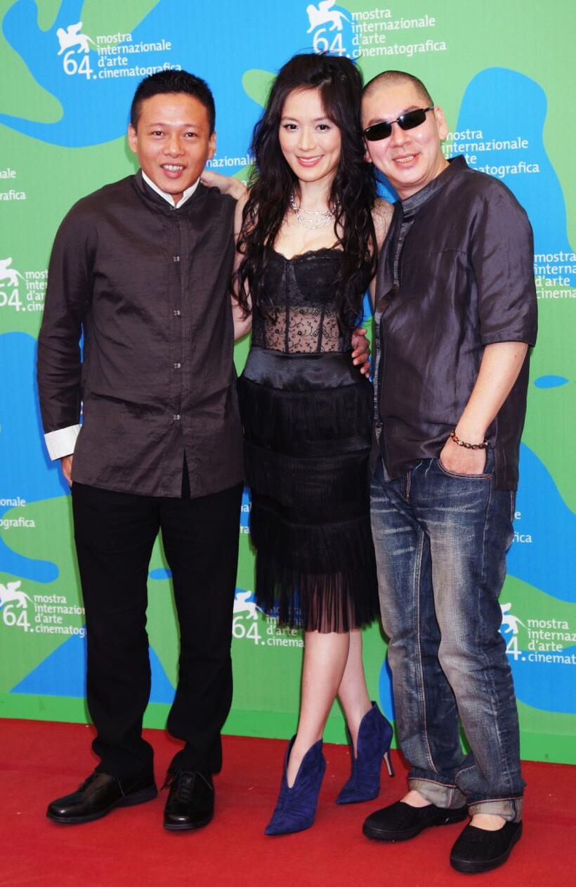 Lee Kang-Sheng, Yin Shin and Tsai Ming-Liang at the 64th Venice Film Festival.