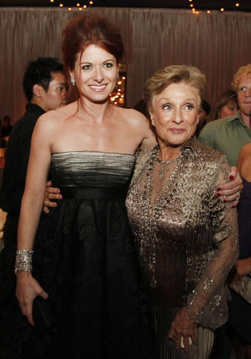 Debra Messing and Cloris Leachman at the after party of the premiere of "The Women."
