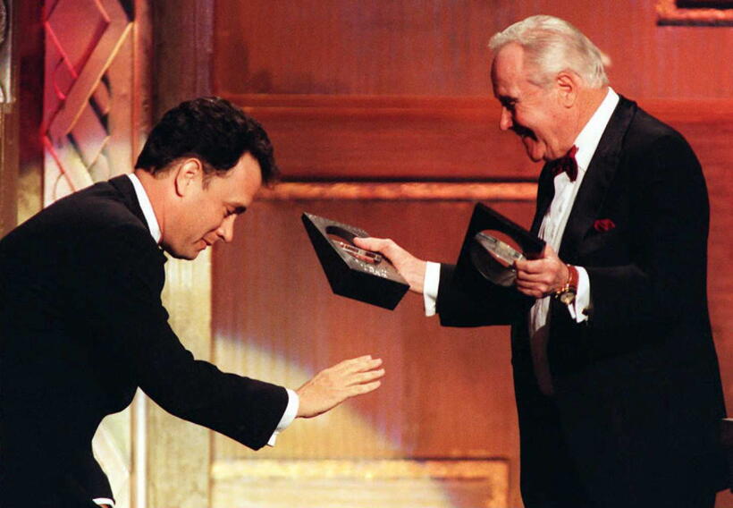 Jack Lemmon and Tom Hanks at the 2nd Annual Blockbuster Awards.