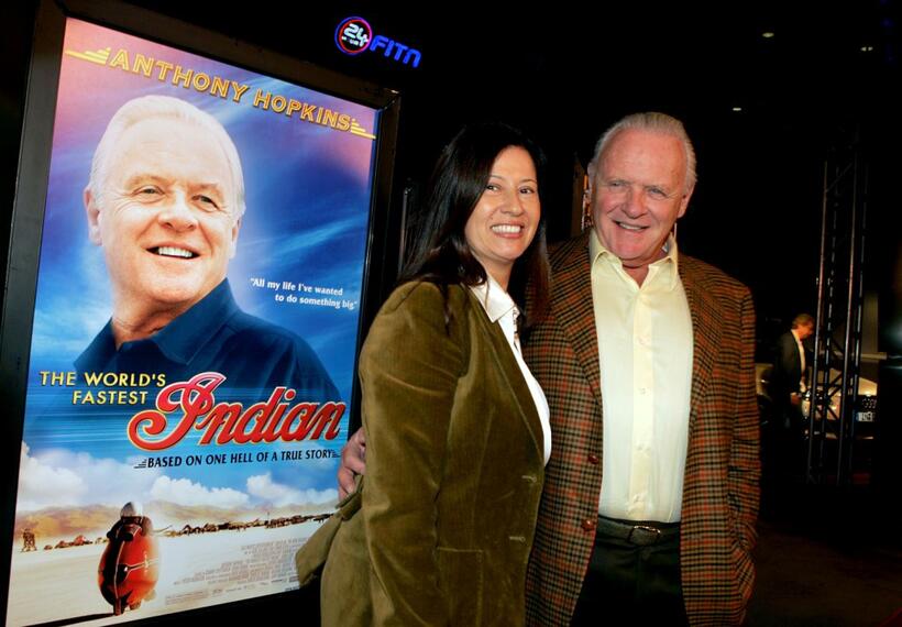 Stella Arroyave and her husband Anthony Hopkins at the screening of "World's Fastest Indian" during the AFI Fest.